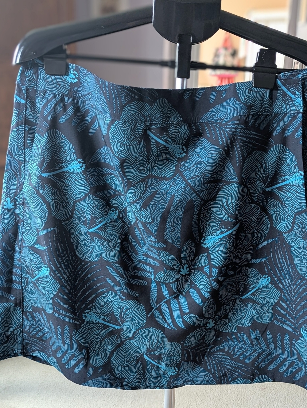Rip Skirt - Teal And Black Travel Skirt Length 1 Lotta Leg
